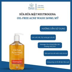 Sửa Rửa Mặt Neutrogena Oil-Free Acne Wash 269ml Mỹ