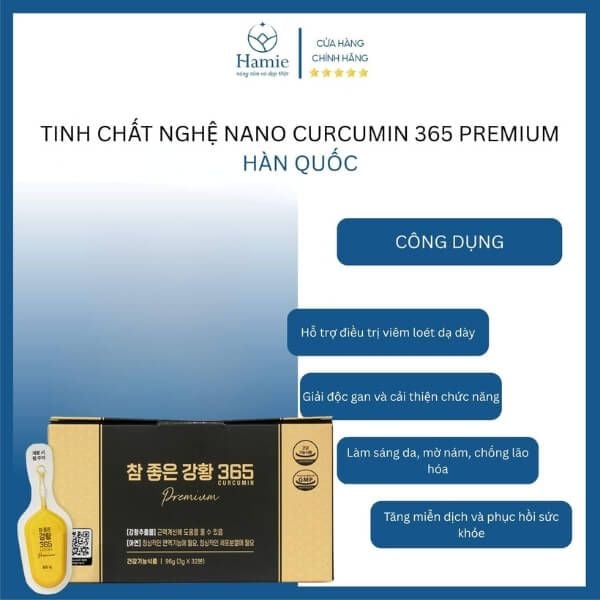 Tinh Chất Nghệ Nano Curcumin 365 PREMIUM 3gr x 32 Tuýp Hàn Quốc