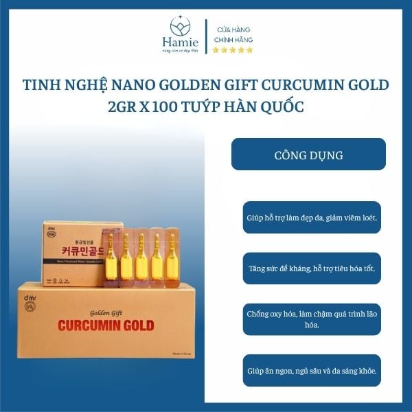 Tinh nghệ Nano Golden Gift Curcumin Gold 2gr x 100 Tuýp Hàn Quốc