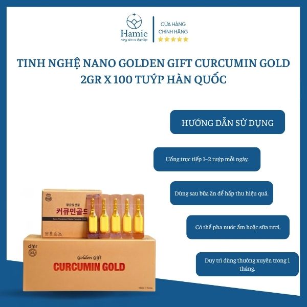Tinh nghệ Nano Golden Gift Curcumin Gold 2gr x 100 Tuýp Hàn Quốc