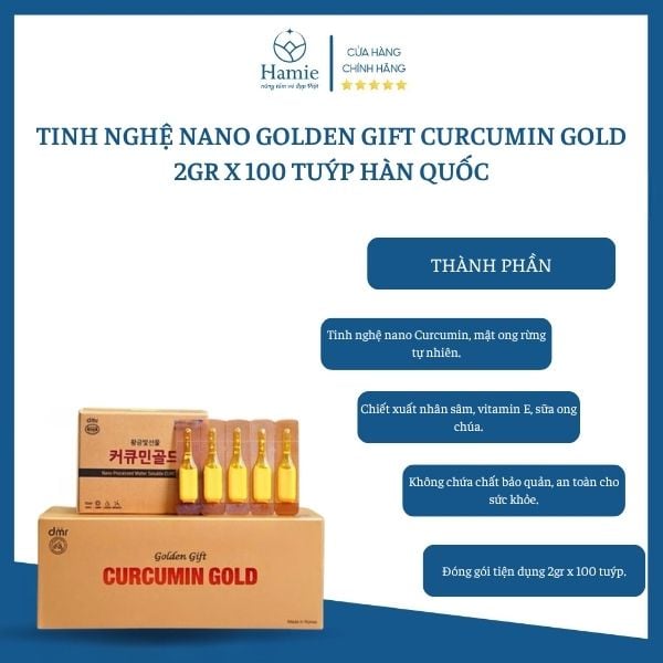 Tinh nghệ Nano Golden Gift Curcumin Gold 2gr x 100 Tuýp Hàn Quốc