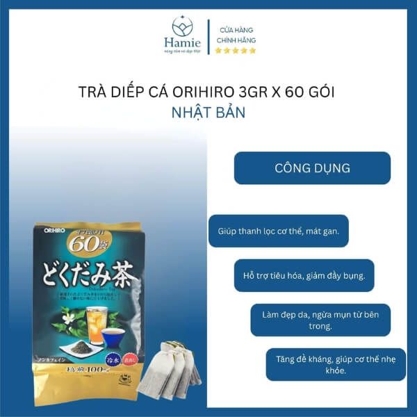 Trà Diếp Cá Orihiro Dokudami Giải Độc Thanh Lọc Cơ Thể Nhật Bản