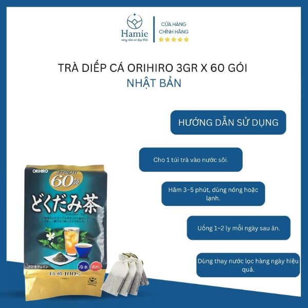 Trà Diếp Cá Orihiro Dokudami Giải Độc Thanh Lọc Cơ Thể Nhật Bản