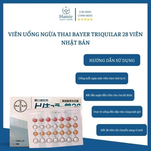 Viên Uống Ngừa Thai Triquilar Bayer 28 Viên Nhật Bản