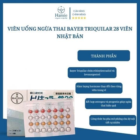 Viên Uống Ngừa Thai Triquilar Bayer 28 Viên Nhật Bản