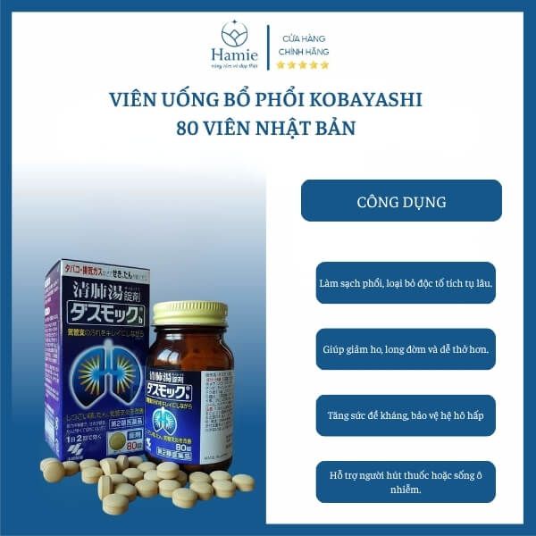 Viên Uống Bổ Phổi Kobayashi 80 Viên Nhật Bản