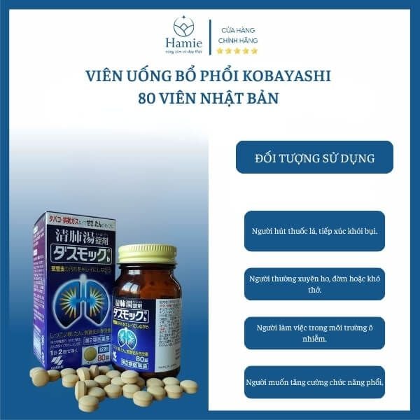 Viên Uống Bổ Phổi Kobayashi 80 Viên Nhật Bản
