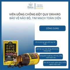 Viên Uống Ngừa Đột Quỵ Orihiro Natto Kinase 4000FU 120 Viên Nhật Bản