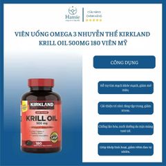 Viên Uống Omega 3 Nhuyễn Thể Kirkland Krill Oil 500mg 180 Viên Mỹ
