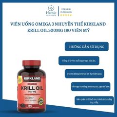 Viên Uống Omega 3 Nhuyễn Thể Kirkland Krill Oil 500mg 180 Viên Mỹ