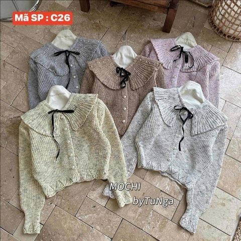  Áo len điệu cổ buộc nơ A5 