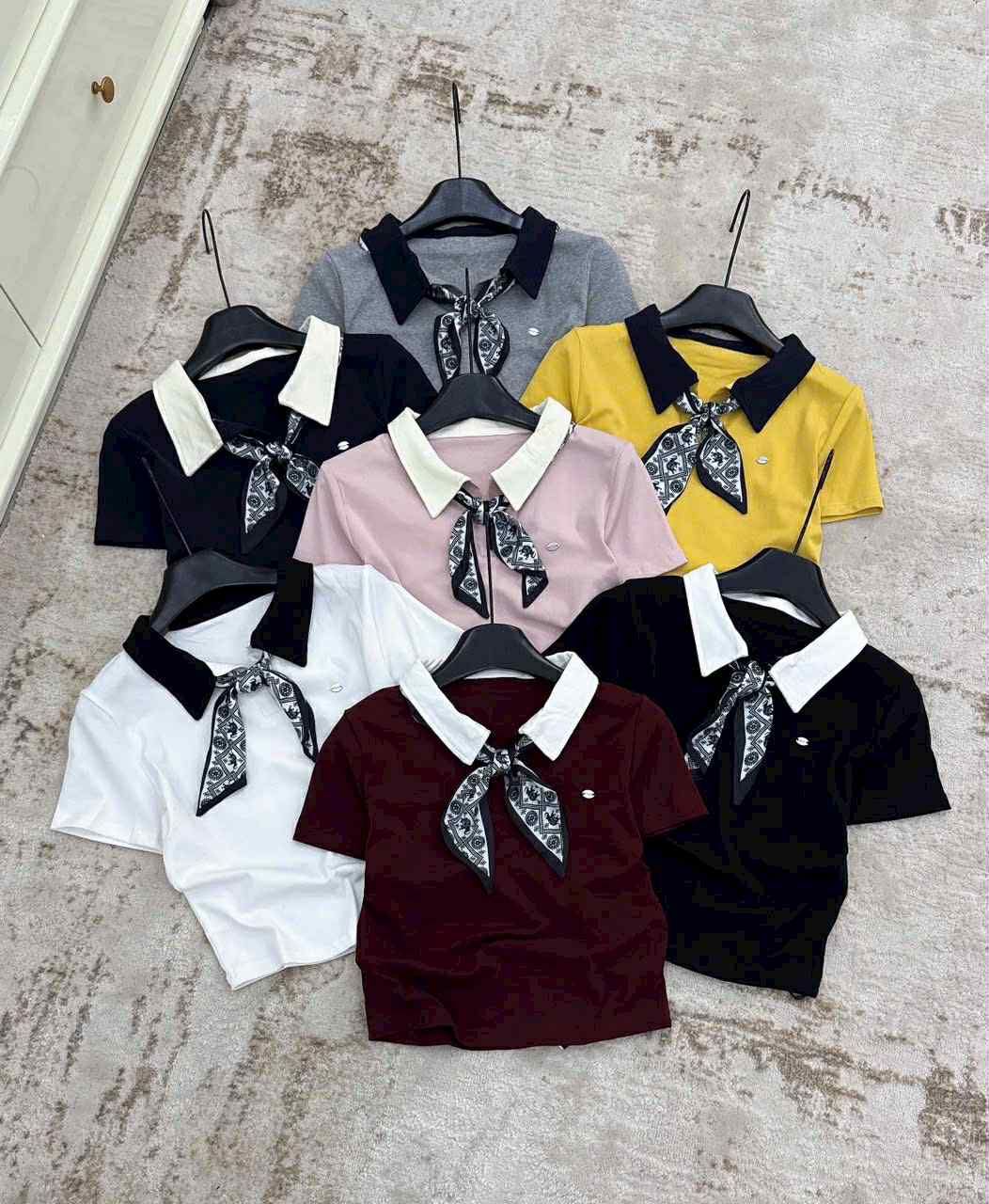  cổ bẻ tag kèm khăn BX C30 