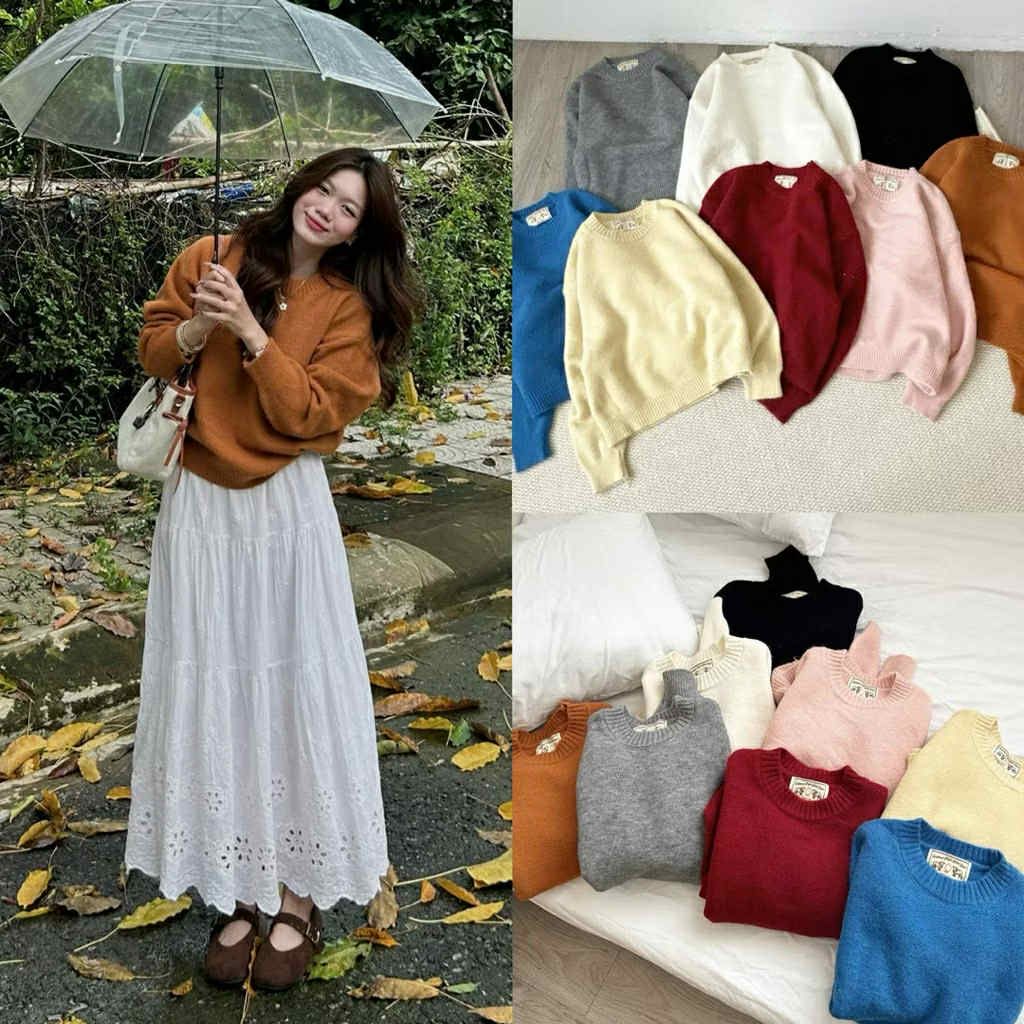  Áo len trơn cổ tròn A2 