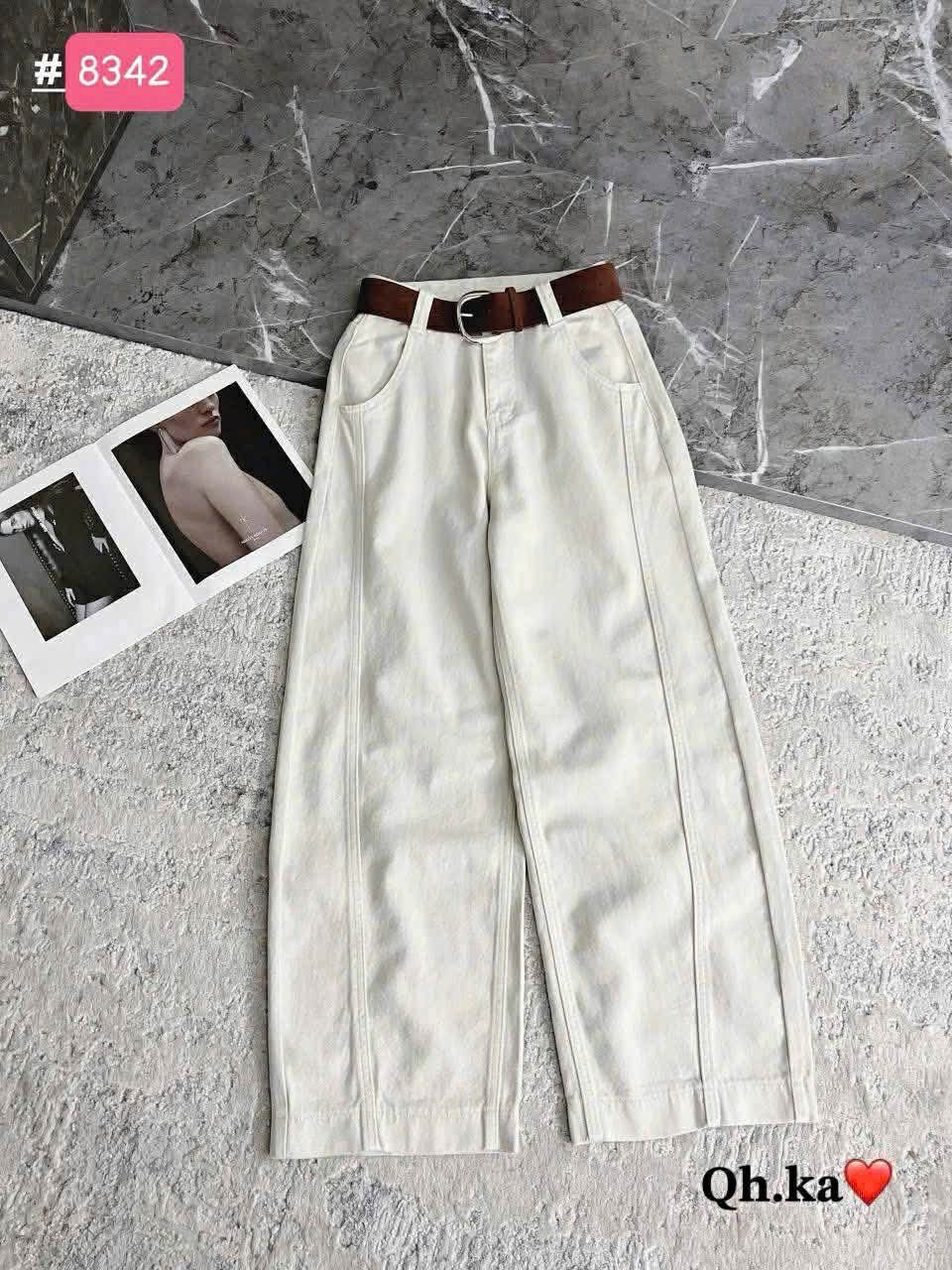  Quần kem can viền 8342 Q135 