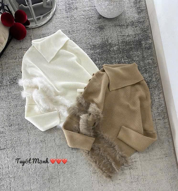  Len cổ bẻ tay lông C2 