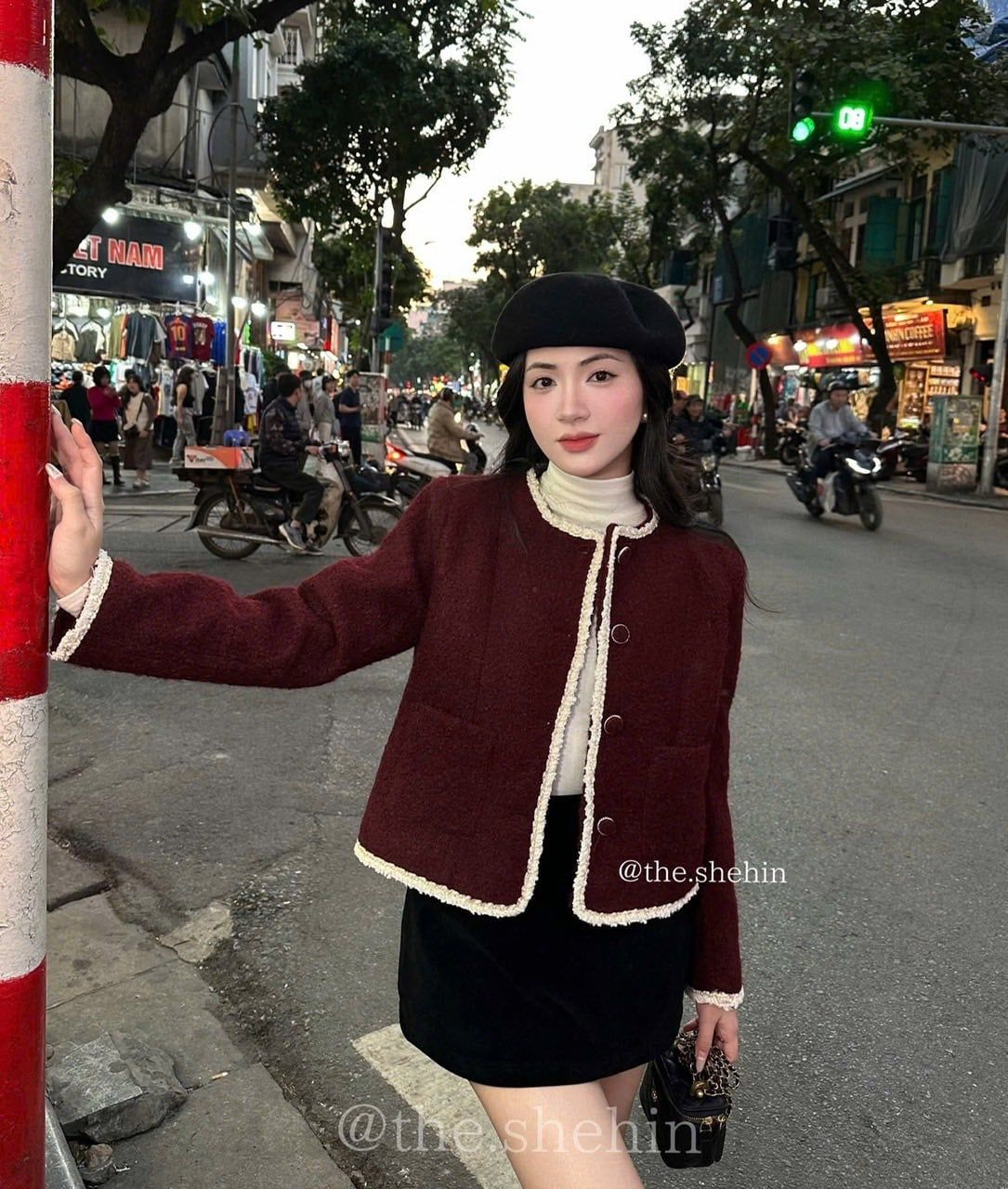  Set áo dạ viền + cv B132 