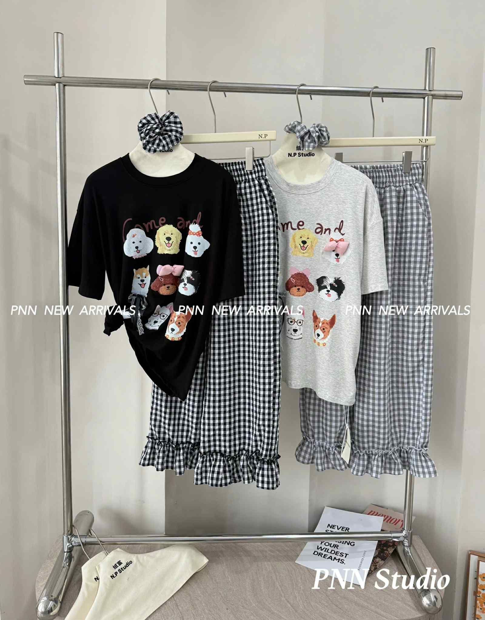  Bộ nhiều chó + quần kẻ bèo B58 