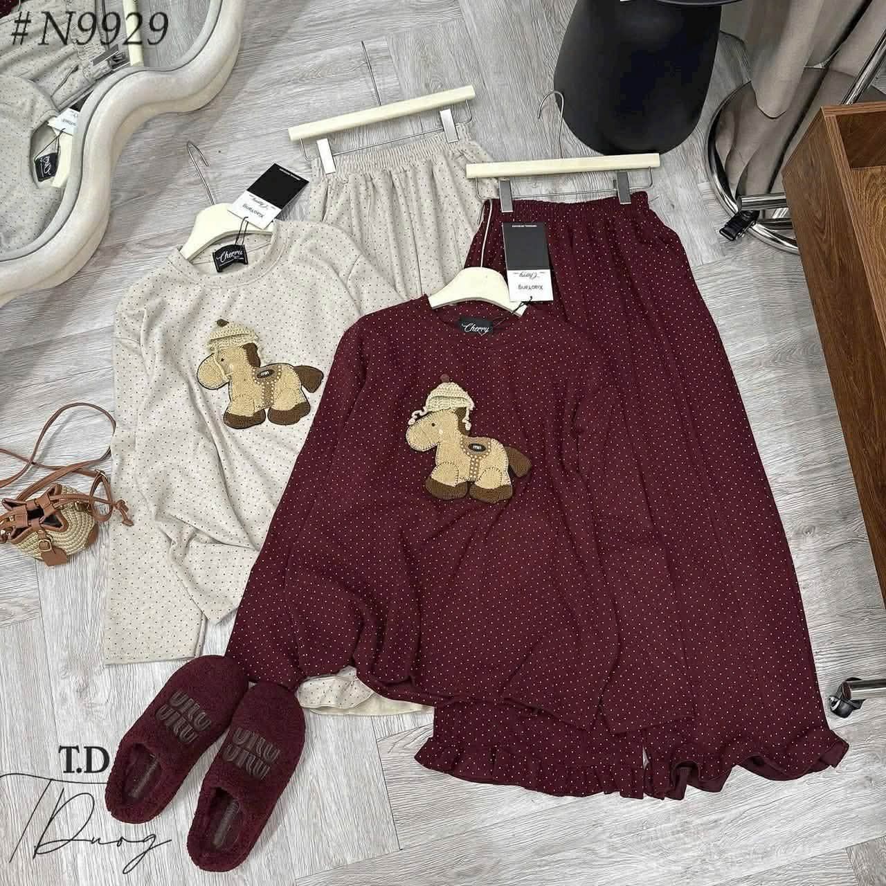  Bộ len thỏ chấm bi ngựa B162 