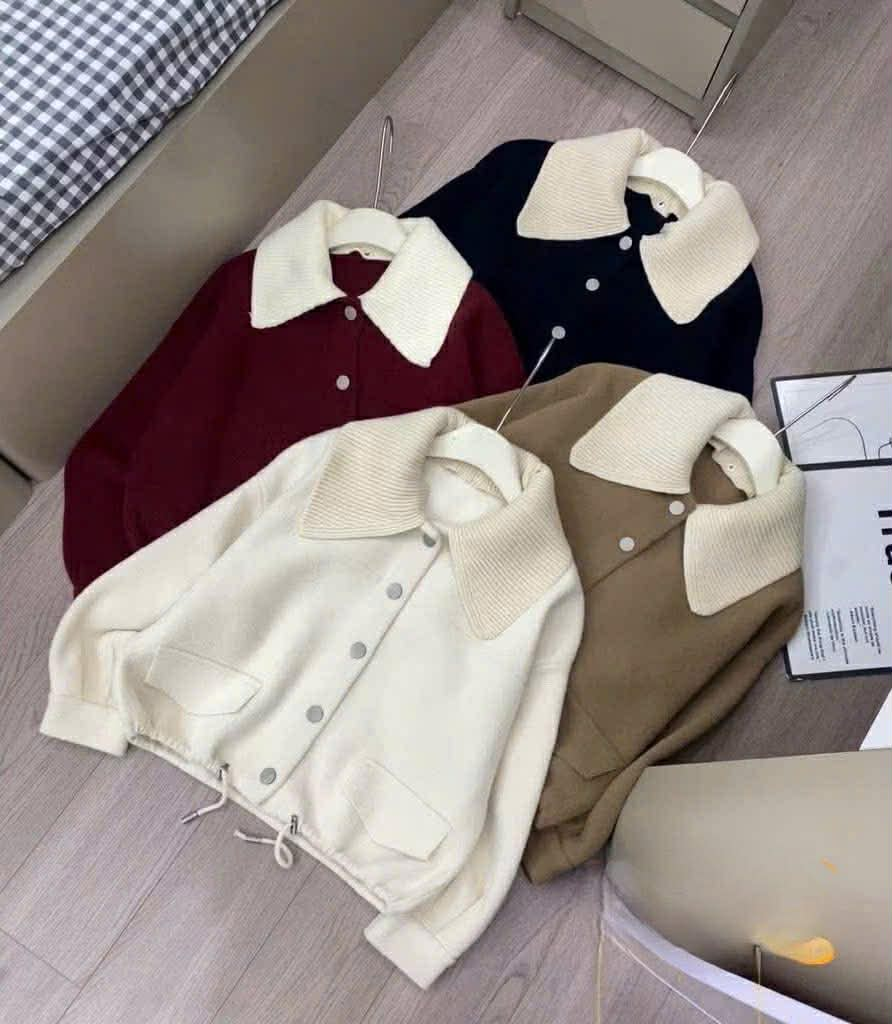  Áo len phối cổ cúc C118 