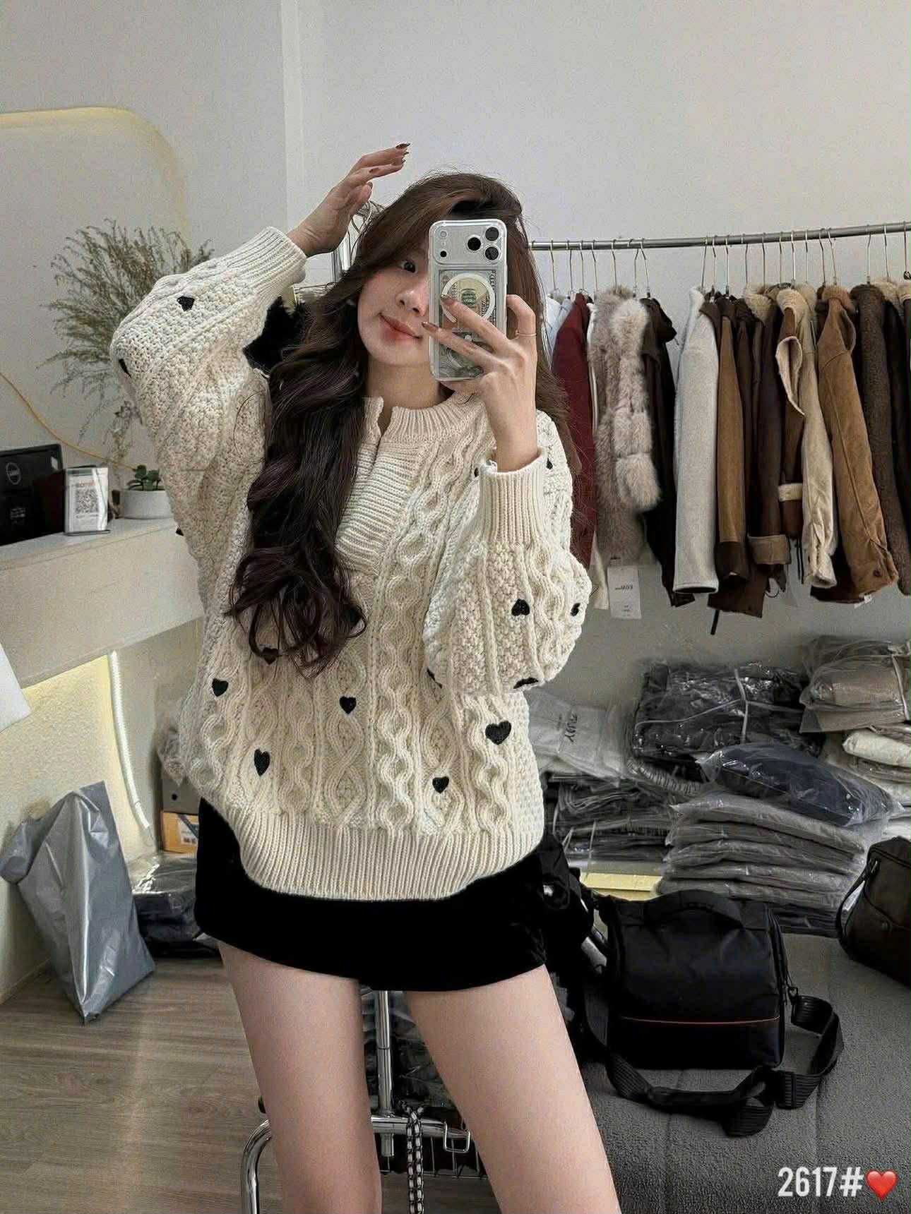  Áo len trái tim cao cấp C142 