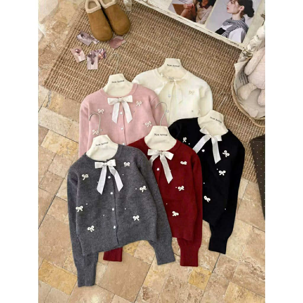  áo len nơ tag nơ C224 