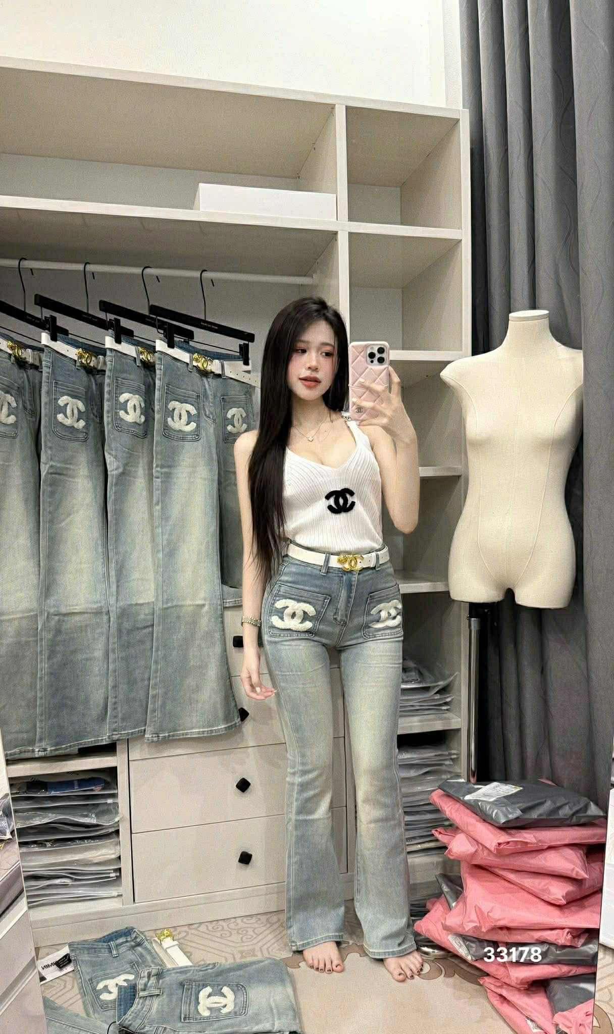  Quần loe chanel kèm thắt lưng Q94 