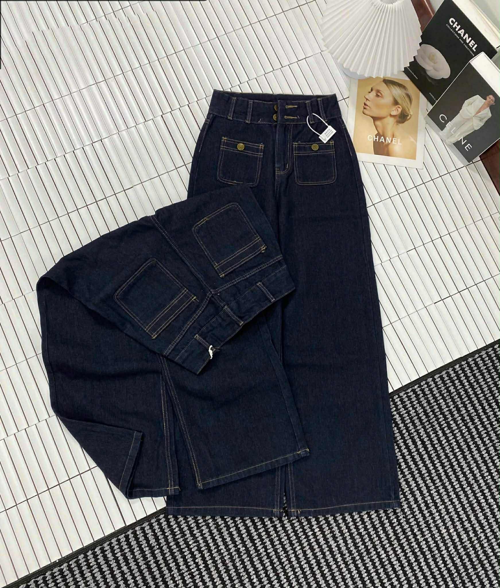  Quần bò 2 khuy túi trước  Q141 