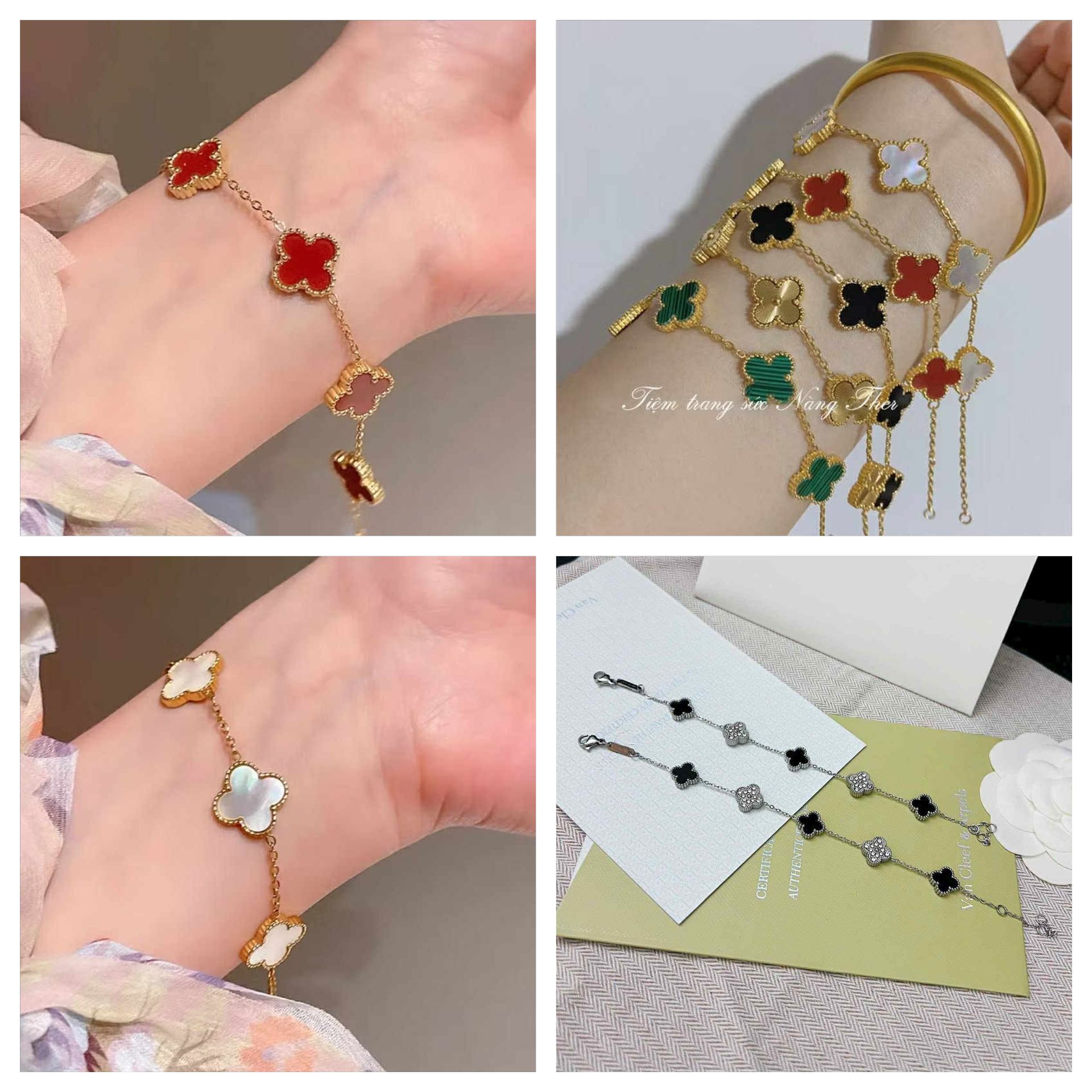  vòng tay cổ 4 lá T75 