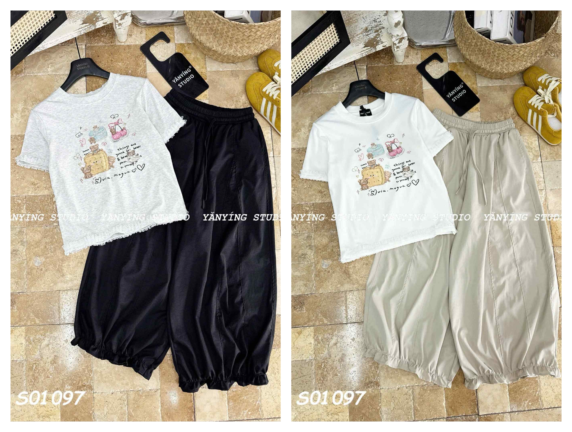  Bộ áo bánh gấu ren + quần B23 