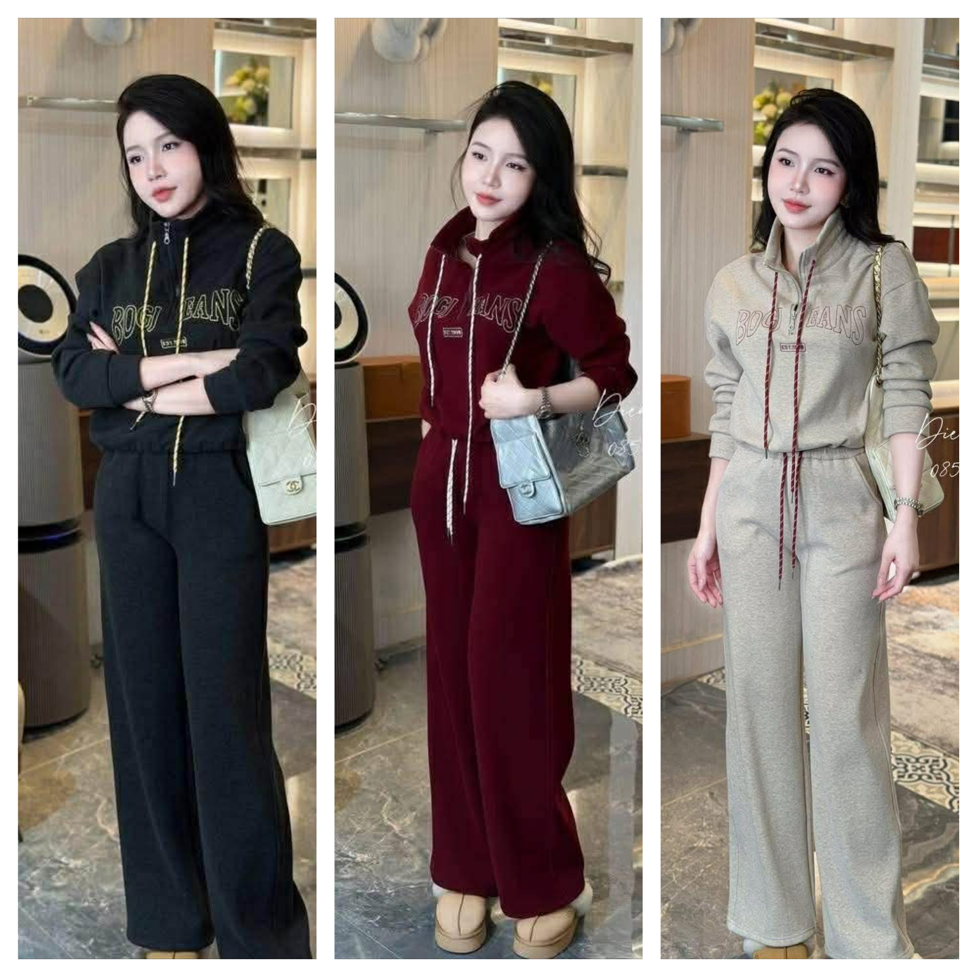  Bộ nỉ chữ dây vằn lót lông B148 