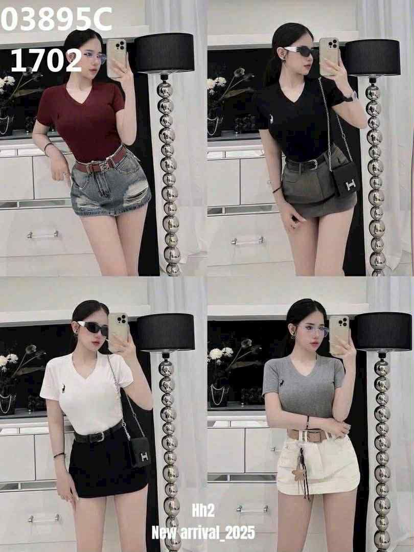  áo cổ tim thêu ngựa A75 