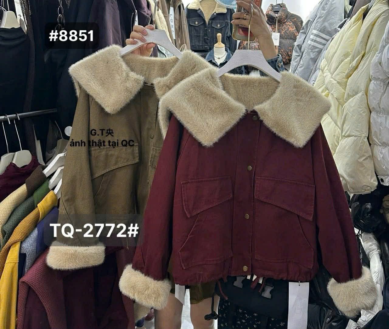  Khoác kaki cổ lông 2772 E117 