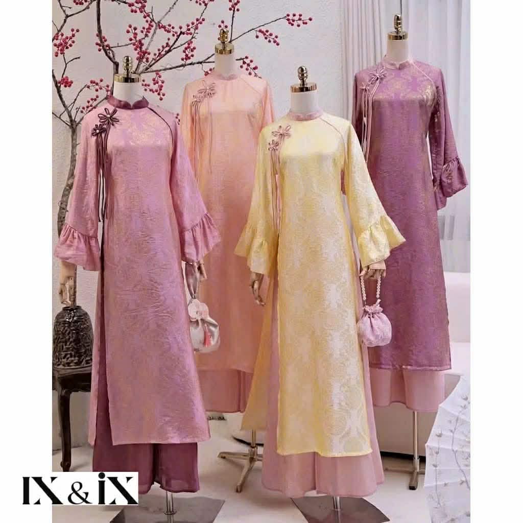  Áo dài gấm tay bồng ( ck cọc ) V99 