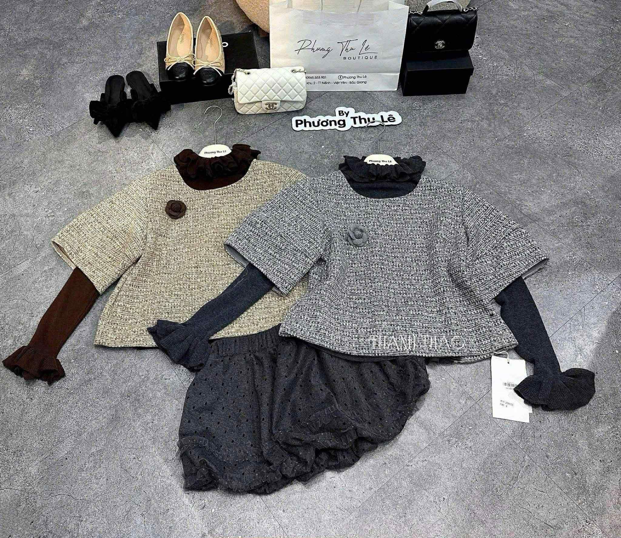  Set áo len bèo + áo dạ tiêu cộc C297 