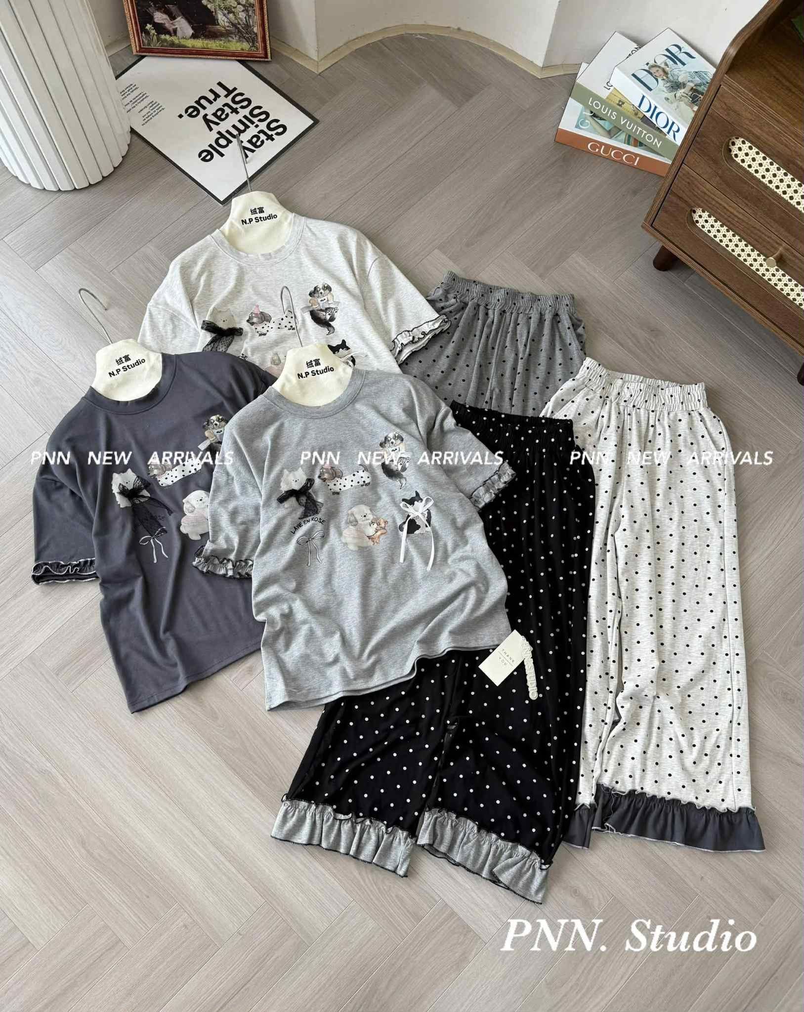  Bộ chó nơ + quần bi bèo B30 