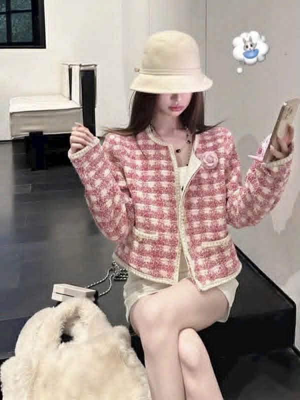  Áo dạ kẻ hồng C207 