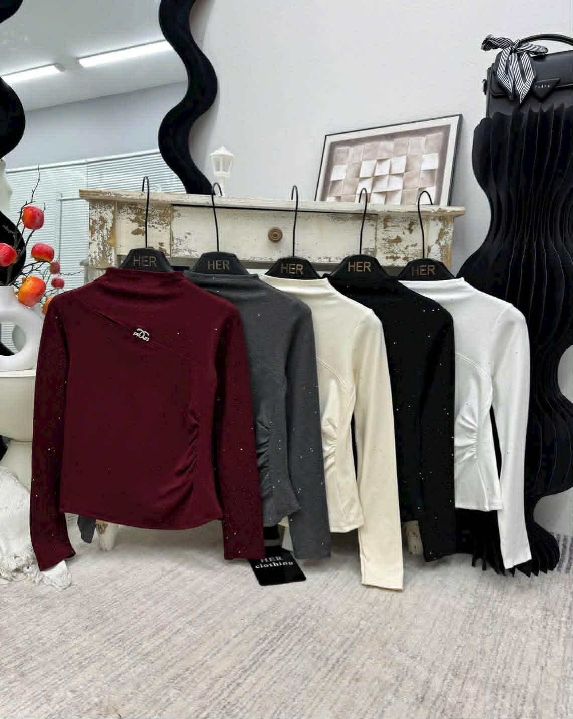  Áo X nhũ nhún eo C296 