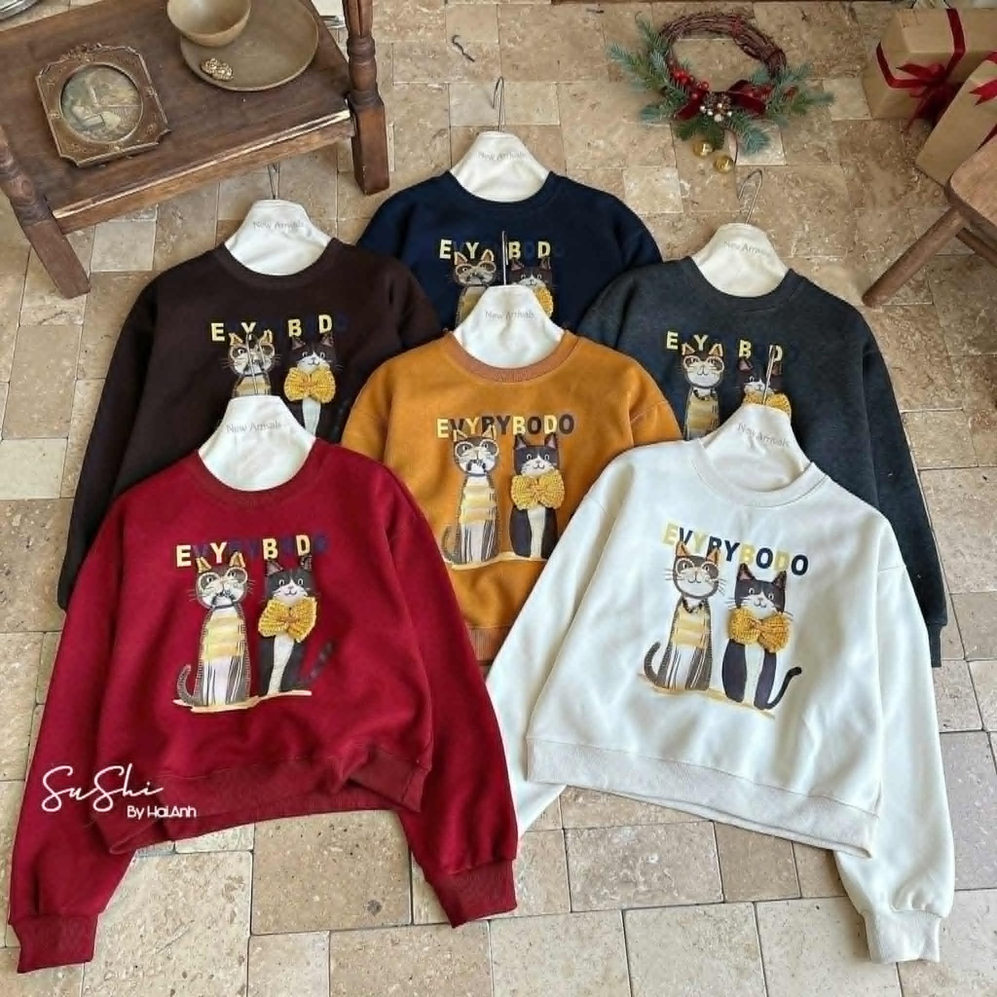  Áo nỉ 2 con mèo bodo C12 