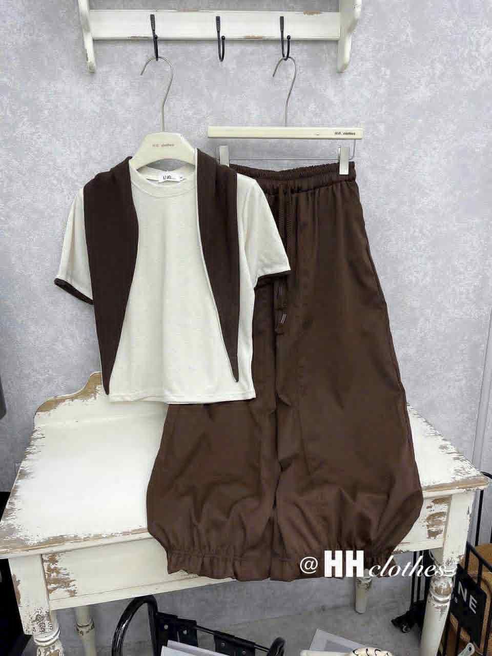  Bộ phông quần bèo nâu B26 