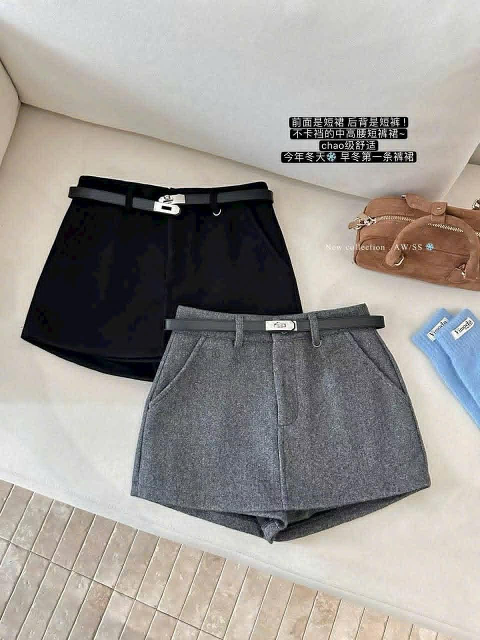  Quần váy dạ kèm đai Q106 