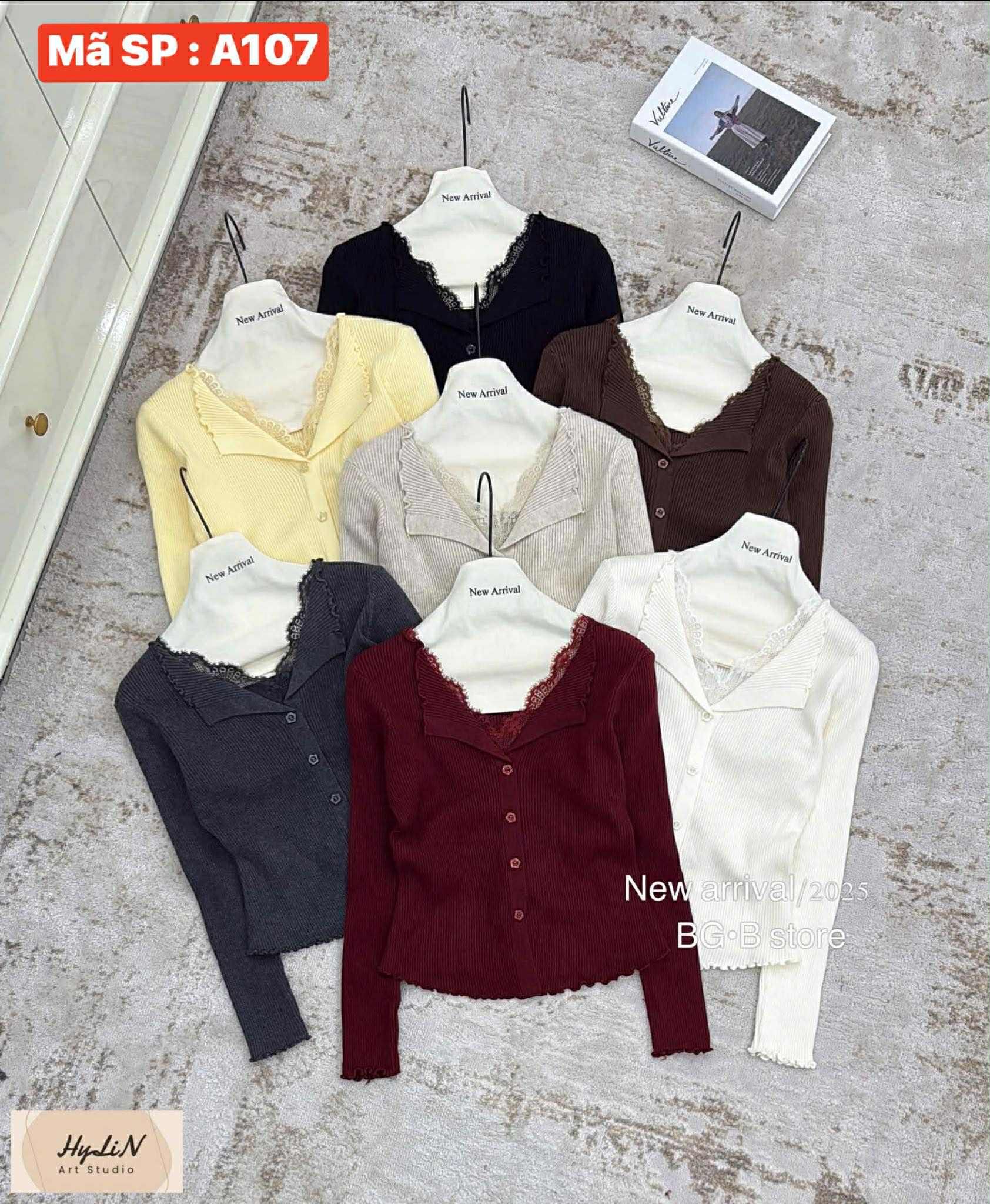  áo len cổ ren A107 