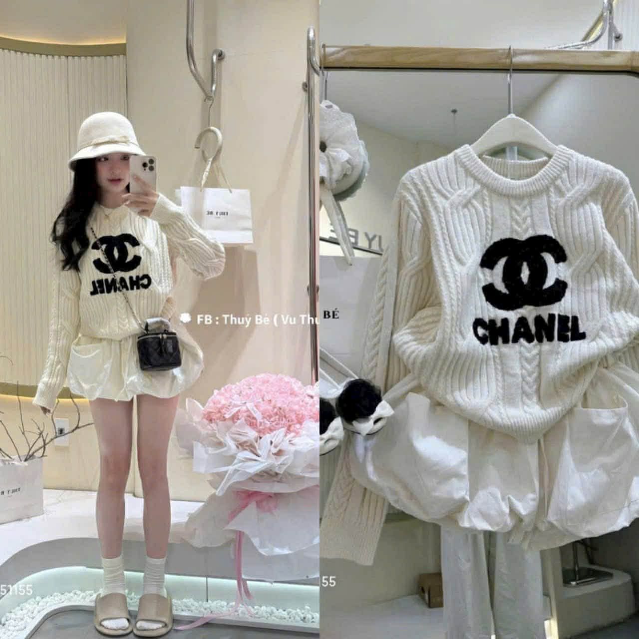  Áo len chữ trắng E3 