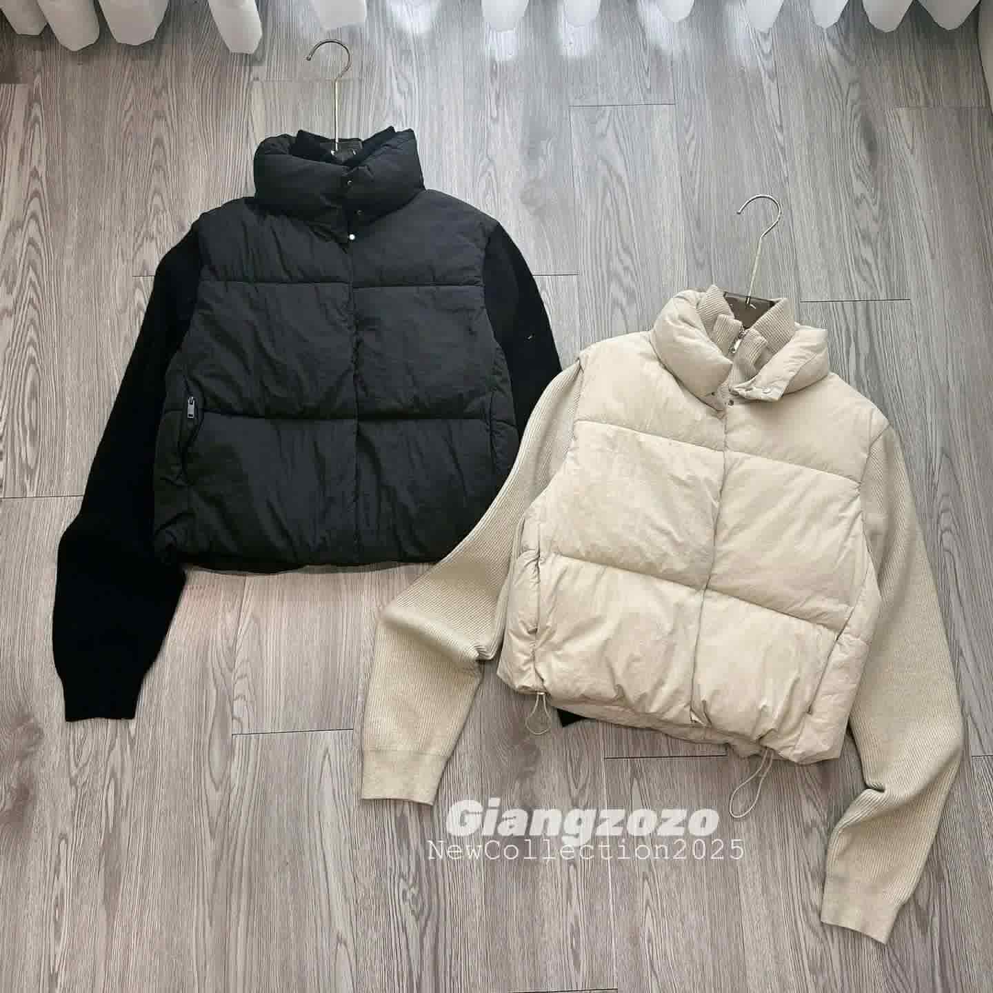  Áo phao phối len A100 