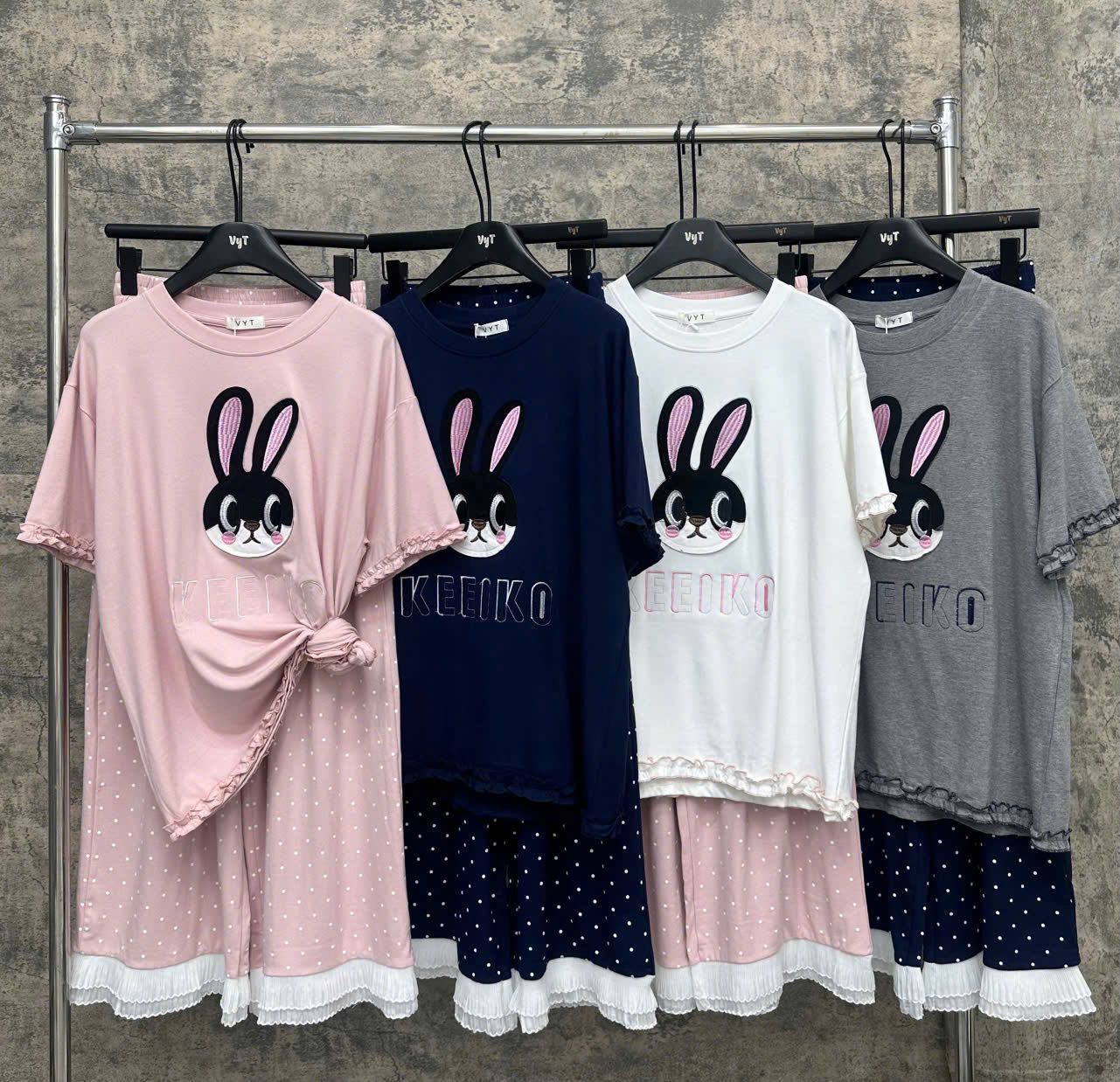  Bộ thỏ quần bi phối bèo B93 