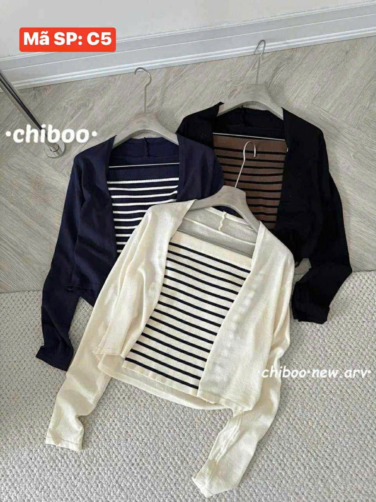  set áo kẻ + khoác len C5 