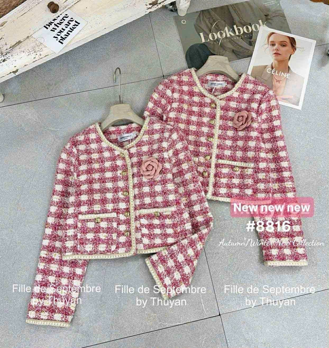  Dạ kẻ hồng tag hoa A88 