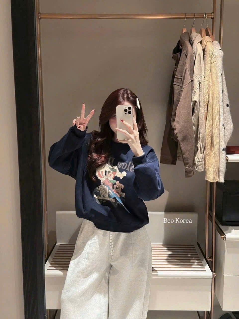  Áo nỉ xanh than A133 