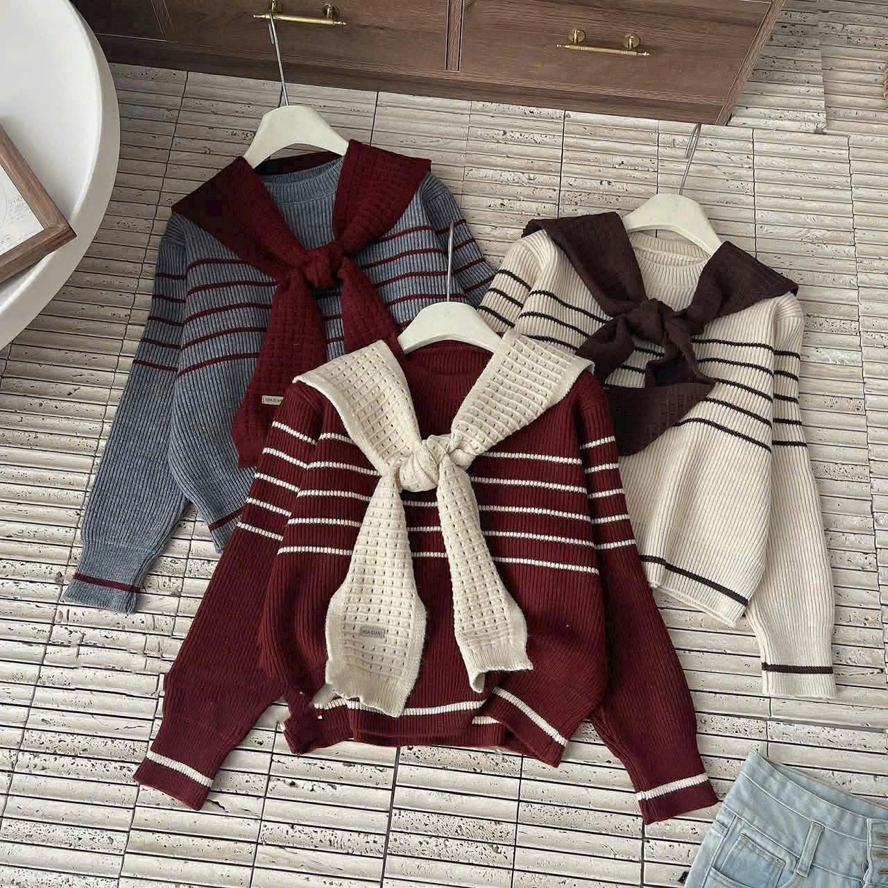  len kẻ ngang kèm khăn E65 