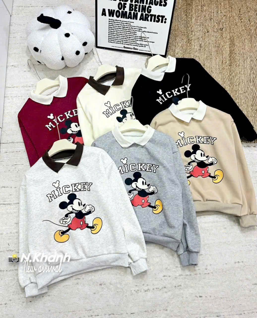  Áo nỉ chuột cổ bẻ lót nhung E99 