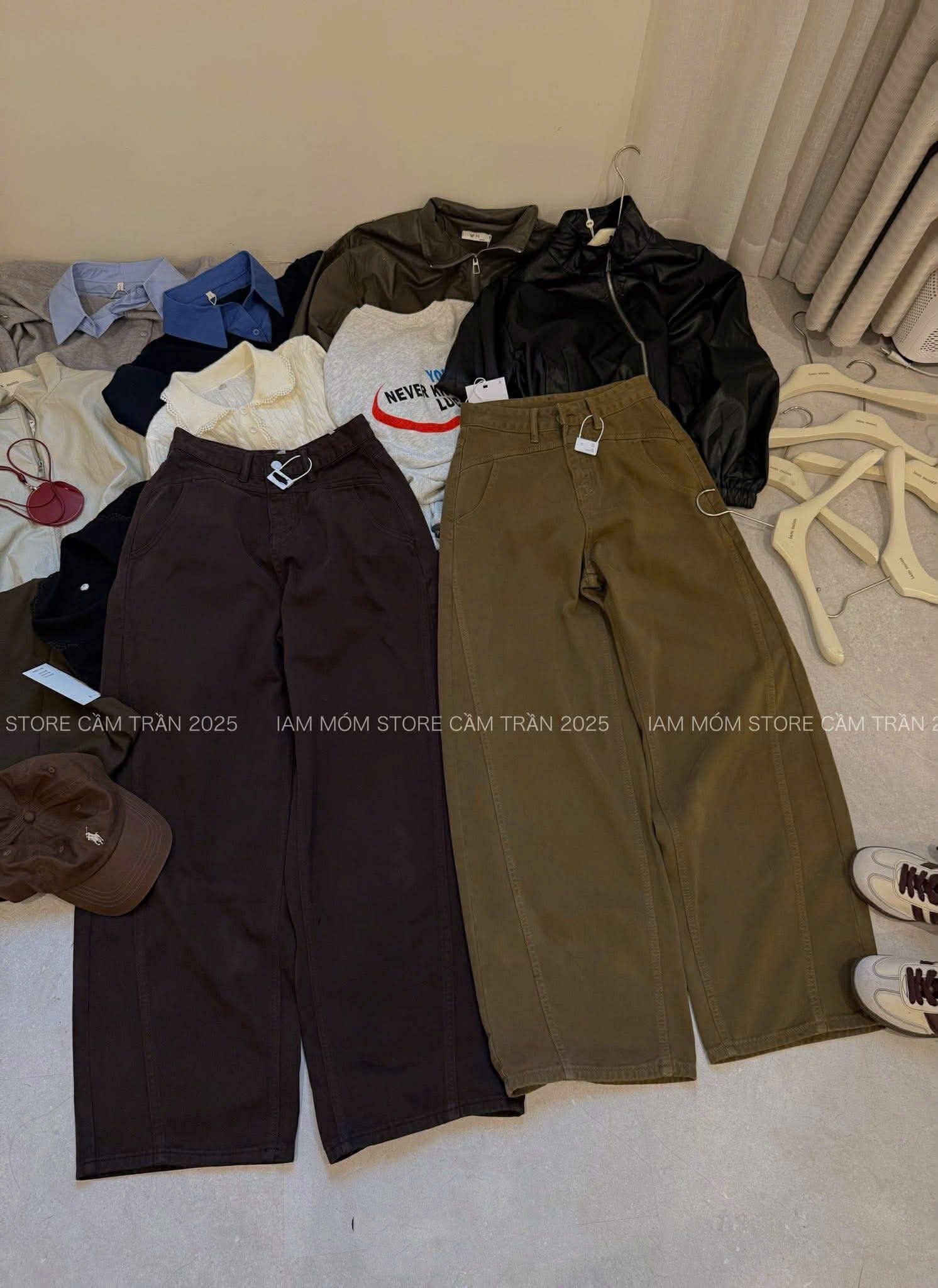  Quần baggy nâu + mận Q60 